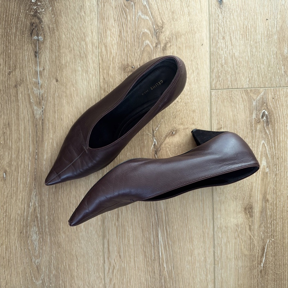 Celine Brown Leather Heels 39